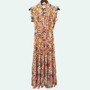 Pinch White Floral Ruffle Maxi Dress Size M | Garden | Cottagecore | Vacation